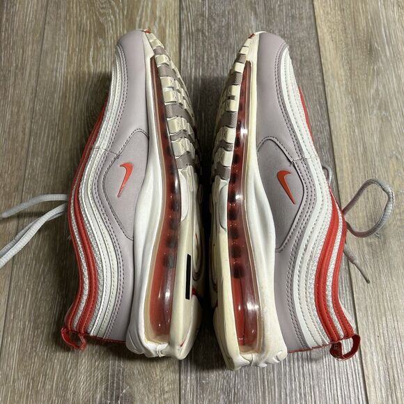 Nike Air Max 97 Womens Size 9 Shoes White Gray Red CI7388-002 Reflective Shoes - Picture 9 of 13
